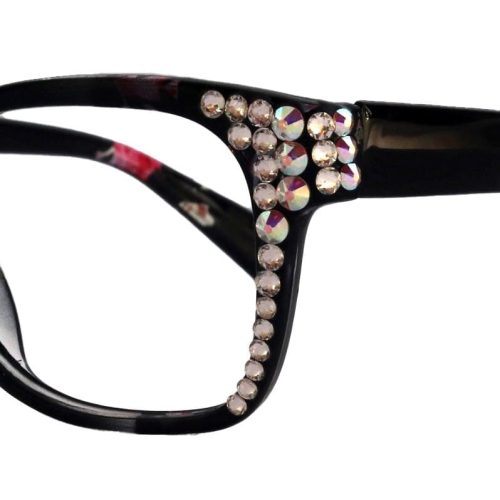 azul bling reading glasses 4 women w cleargenuine european crystals black ny fifth avenue wide frame ny fifth avenue 213116