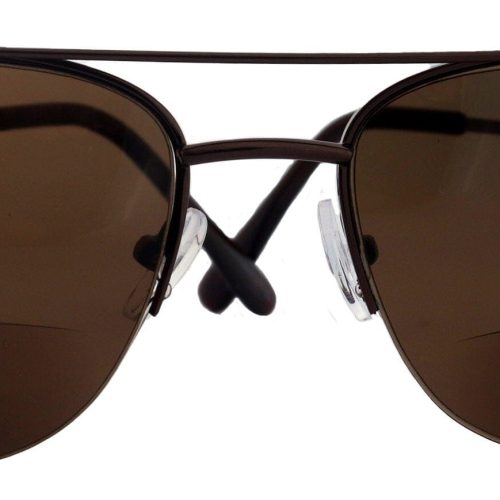 benjamin high end line bifocal clear on top sun readers unixes readers sunglasses brown metal ny fifth avenue sunreaders ny fifth avenue 654424 1