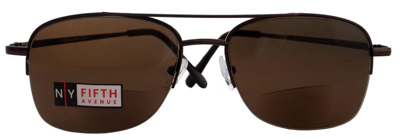 benjamin high end line bifocal clear on top sun readers unixes readers sunglasses brown metal ny fifth avenue sunreaders ny fifth avenue 654424 1