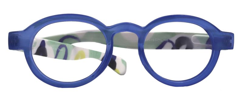 carnival round reading glasses for women blue frames with colorful pattern 125 3 ny fifth avenue ny fifth avenue 977183