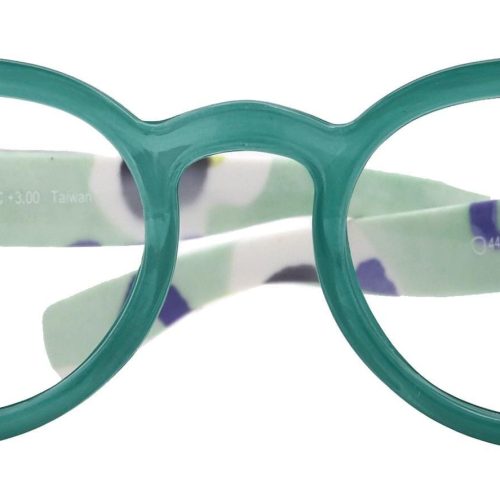 carnival round reading glasses for women green frames with colorful pattern 125 3 ny fifth avenue ny fifth avenue 699367