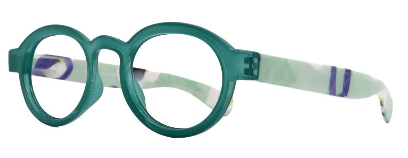 carnival round reading glasses for women green frames with colorful pattern 125 3 ny fifth avenue ny fifth avenue 913342