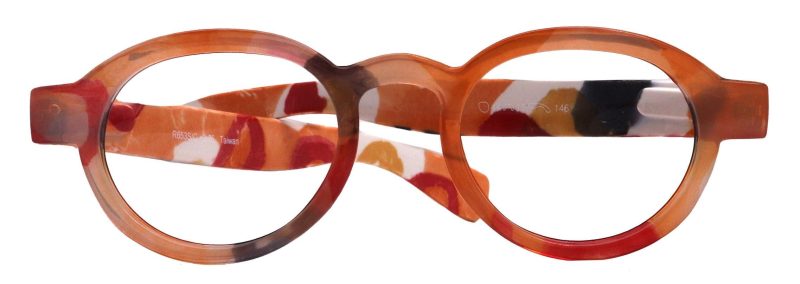 carnival round reading glasses for women orange frame with colorful pattern 125 3 ny fifth avenue ny fifth avenue 966391