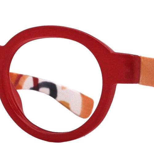 carnival round reading glasses for women red frame with colorful pattern 125 3 ny fifth avenue ny fifth avenue 281906