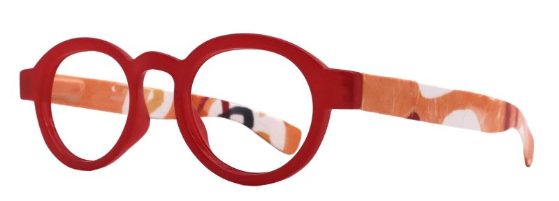 carnival round reading glasses for women red frame with colorful pattern 125 3 ny fifth avenue ny fifth avenue 281906