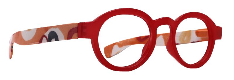 carnival round reading glasses for women red frame with colorful pattern 125 3 ny fifth avenue ny fifth avenue 474283