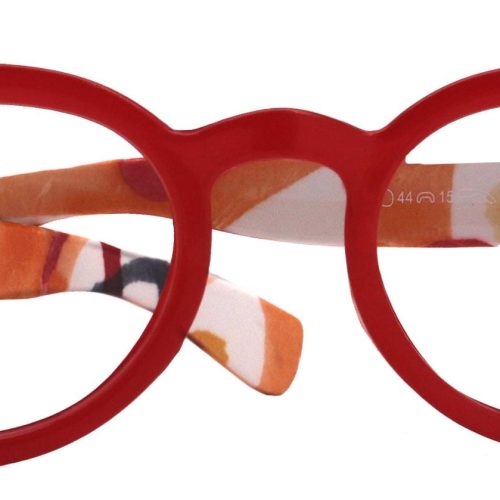 carnival round reading glasses for women red frame with colorful pattern 125 3 ny fifth avenue ny fifth avenue 840869