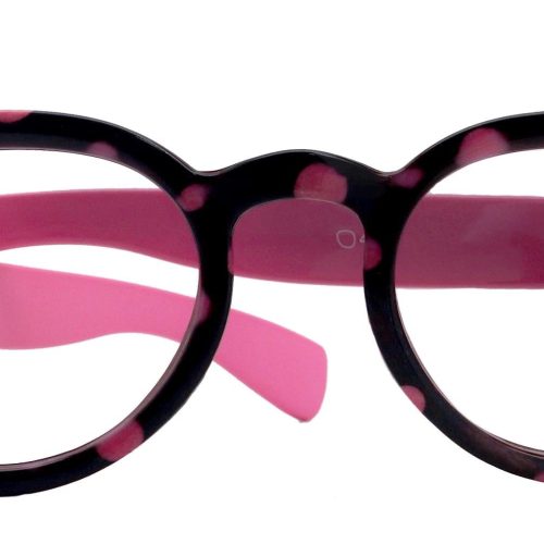 dotty chic round reading glasses for women pink frames with playful polka dot pattern 125 3 ny fifth avenue ny fifth avenue 147901