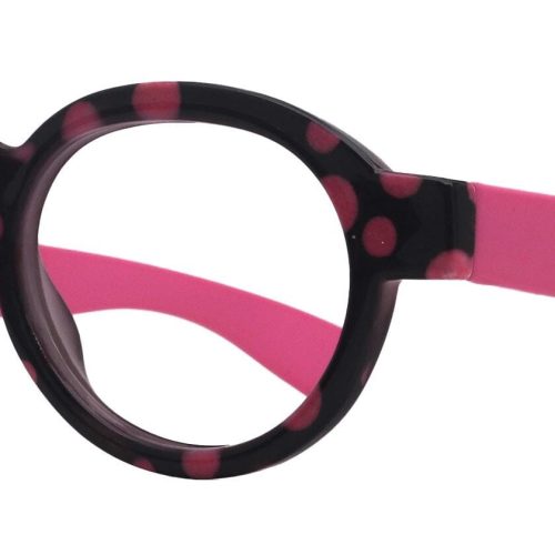 dotty chic round reading glasses for women pink frames with playful polka dot pattern 125 3 ny fifth avenue ny fifth avenue 282601