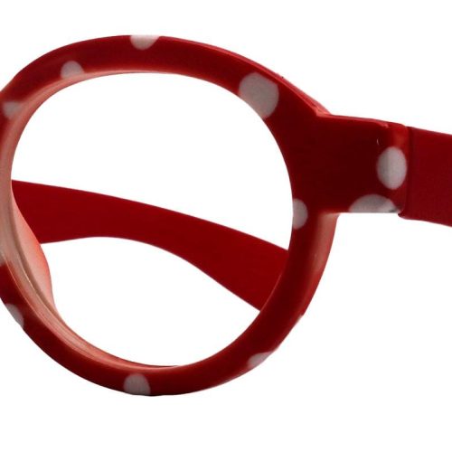 dotty chic round reading glasses for women red frame with playful polka dot pattern 125 4 ny fifth avenue ny fifth avenue 686295