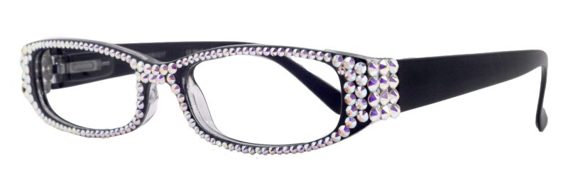 elise bling reading glasses for women w abgenuine european crystals rectangular black 125 3 full top ny fifth avenue reading glasses ny fifth avenue 300648