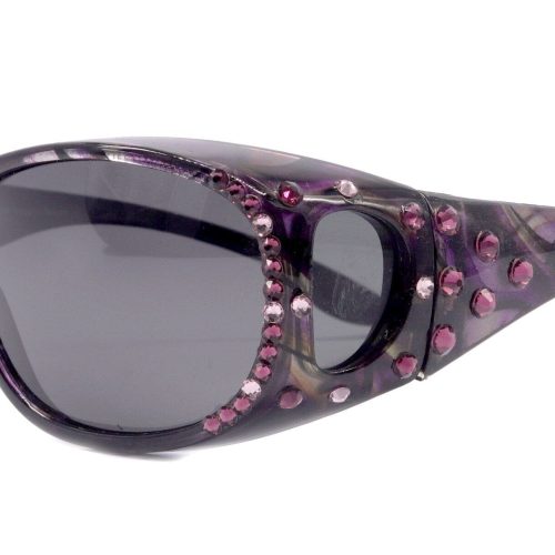 explorer bling fit over glasses w amethyst l amethyst genuine european crystals polarized sunglasses smoke grey ny fifth avenue sunglasses ny fifth avenue 142997