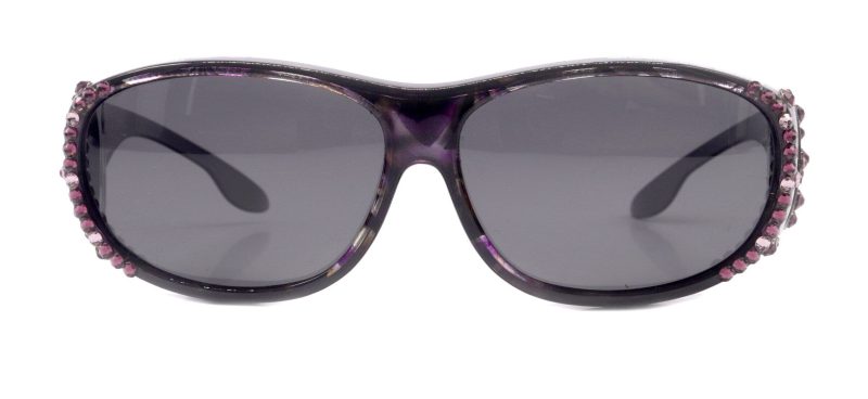 explorer bling fit over glasses w amethyst l amethyst genuine european crystals polarized sunglasses smoke grey ny fifth avenue sunglasses ny fifth avenue 197186