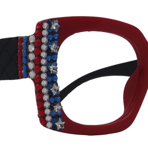 freedom shine bling womens reading glasses with genuine european crystals us flag colors square frame ny fifth avenue ny fifth avenue 208823