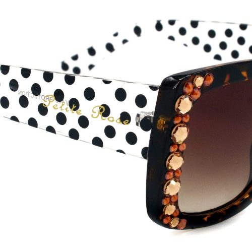 minnie bling women sunglasses w l colorado cooper genuine european crystals brown n polka dot translucent ny fifth avenue sunglasses ny fifth avenue 123512