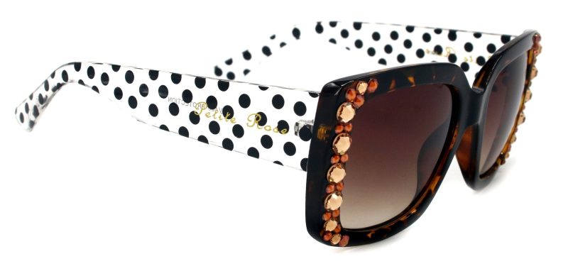 minnie bling women sunglasses w l colorado cooper genuine european crystals brown n polka dot translucent ny fifth avenue sunglasses ny fifth avenue 123512