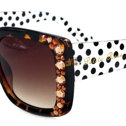 minnie bling women sunglasses w l colorado cooper genuine european crystals brown n polka dot translucent ny fifth avenue sunglasses ny fifth avenue 971431