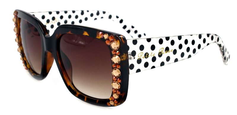 minnie bling women sunglasses w l colorado cooper genuine european crystals brown n polka dot translucent ny fifth avenue sunglasses ny fifth avenue 971431