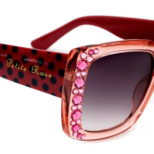 minnie bling women sunglasses w l rose n rose genuine european crystals red n polka dot translucent pink ny fifth avenue sunglasses ny fifth avenue 122158