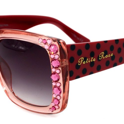 minnie bling women sunglasses w l rose n rose genuine european crystals red n polka dot translucent pink ny fifth avenue sunglasses ny fifth avenue 609356