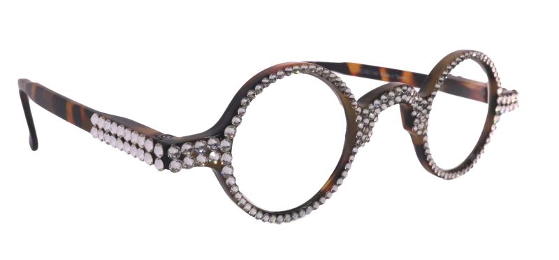 picasso bling reading glasses 4 women w clear crystal genuine european crystals brown round ny fifth avenue reading glasses ny fifth avenue 144379