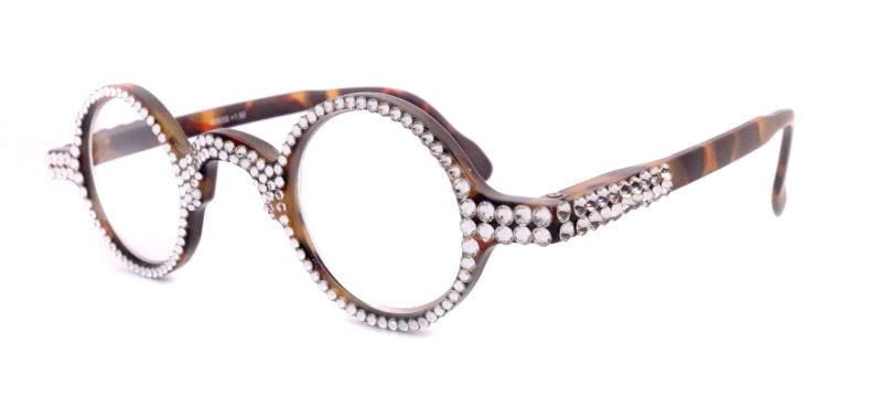 picasso bling reading glasses 4 women w clear crystal genuine european crystals brown round ny fifth avenue reading glasses ny fifth avenue 679750