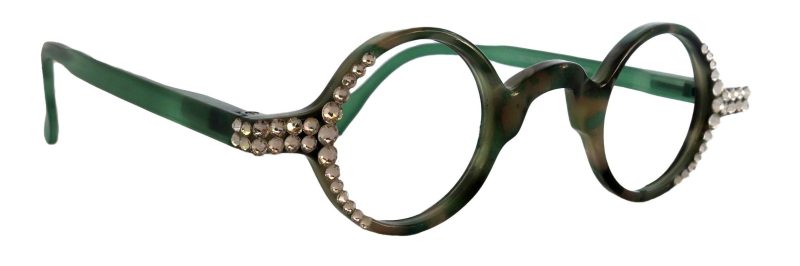 picasso bling women reading glasses w clear genuine european crystals round circle green tortoiseshell ny fifth avenue ny fifth avenue 334913