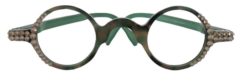 picasso bling women reading glasses w clear genuine european crystals round circle green tortoiseshell ny fifth avenue ny fifth avenue 380095