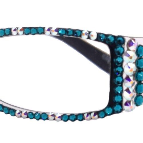 the french full bling fleur de lis women reading glasses w ab aurora borealis n turquoise genuine european crystals ny fifth avenue reading glasses ny fifth avenue 767593