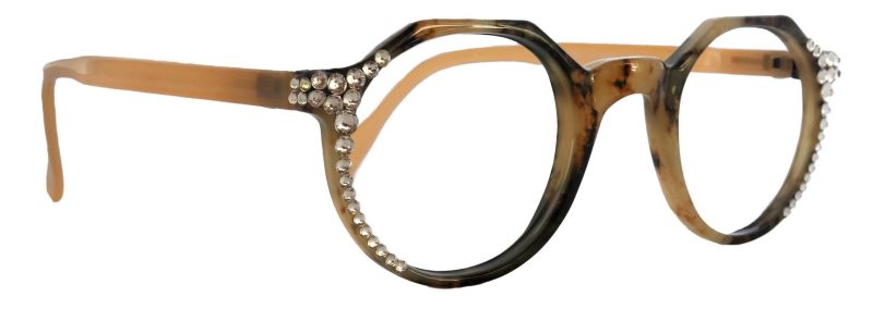 the hexagon bling women reading glasses w clear genuine european crystals yellow tortoise shell ny fifth avenue ny fifth avenue 315382