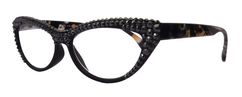 the lynx bling reading glasses 4 women w 2x full top hematite genuine european crystals magnifying cat eye ny fifth avenue reading glasses ny fifth avenue 718688