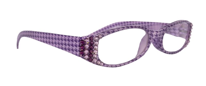 the scottish bling reading glasses embellished w amethyst hounds tooth check rectangular purple ny fifth avenue reading glasses ny fifth avenue 627284