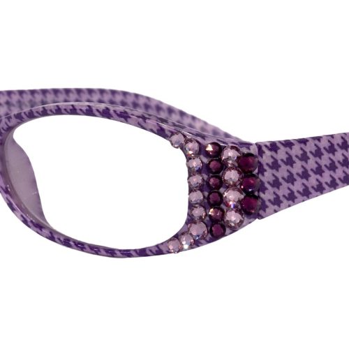 the scottish bling reading glasses embellished w amethyst hounds tooth check rectangular purple ny fifth avenue reading glasses ny fifth avenue 741440