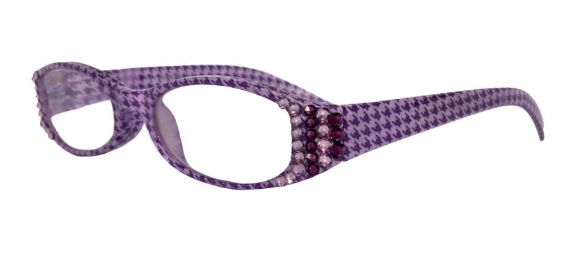 the scottish bling reading glasses embellished w amethyst hounds tooth check rectangular purple ny fifth avenue reading glasses ny fifth avenue 741440