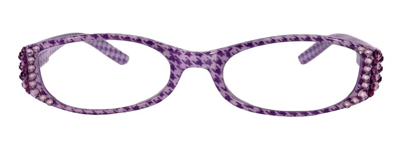 the scottish bling reading glasses embellished w amethyst hounds tooth check rectangular purple ny fifth avenue reading glasses ny fifth avenue 865762