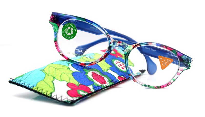 versailles premium reading glasses high end readers 125 300 blue red floral round optical frames ny fifth avenue reading glasses ny fifth avenue 165215