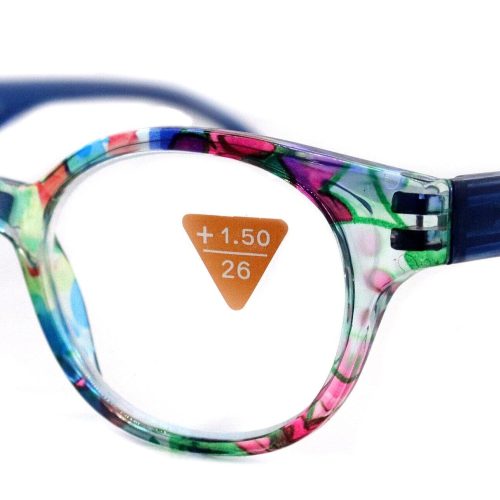 versailles premium reading glasses high end readers 125 300 blue red floral round optical frames ny fifth avenue reading glasses ny fifth avenue 323850