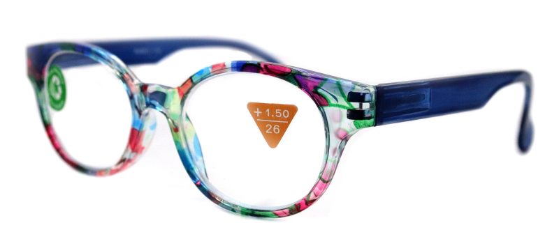 versailles premium reading glasses high end readers 125 300 blue red floral round optical frames ny fifth avenue reading glasses ny fifth avenue 323850